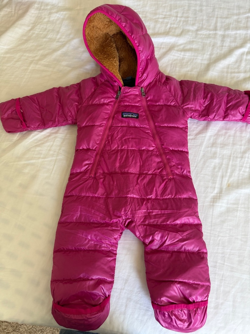 Patagonia Hot Pink Infant Hooded Puffer Bunting